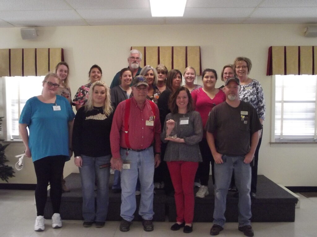 Bourbon Heights employees with the award